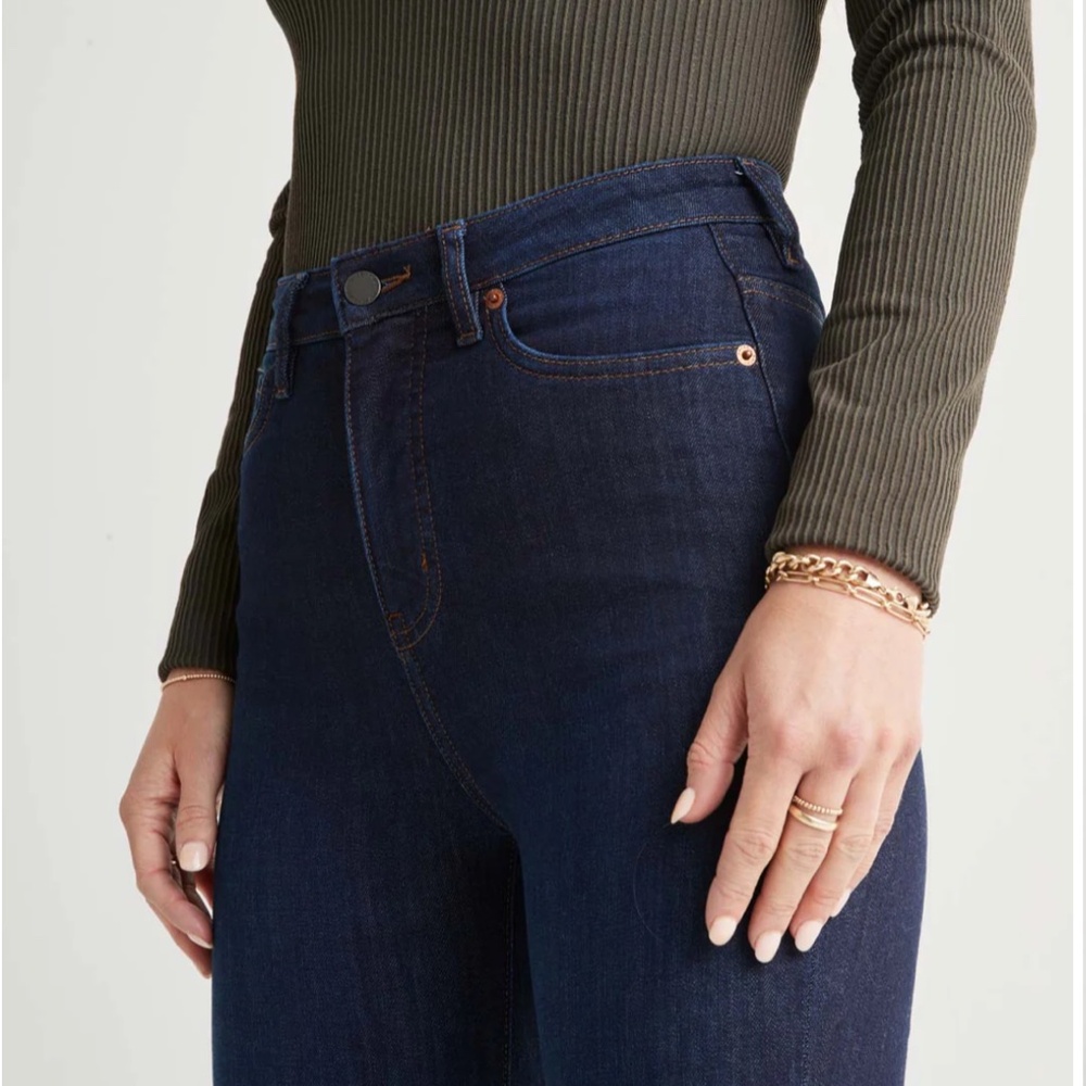 NWT DUER Women's Performance Denim High Rise Skinny in Dark Stone 27" x 31" - Picture 10 of 11